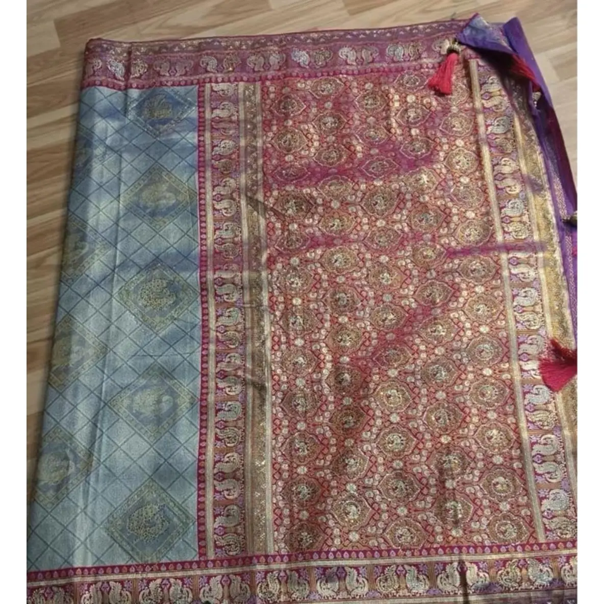 Swaroski Diamond Silk Saree with Blouse Size 40-46 for Women