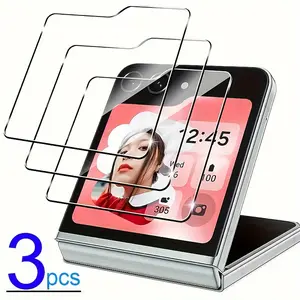 3 Pack Tempered Glass Screen Protector for Samsung Galaxy Z Flip 6 Z Flip 5 Z Flip 7 9H Hardness HD Clear Anti Scratch Film