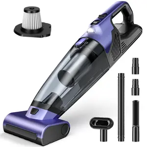 Heapets Pet Hair Handheld Vacuum Cordless: 20000PA High Power Car Vacuum with Motorized Brush and LED Light, Rechargeable Hand Held Vacuum Cleaner with Reusable Filter for Car, Home, Office & Pet