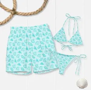 Matching Sea Shell Couples Swimsuits: His and Hers Honeymoon Beachwear
