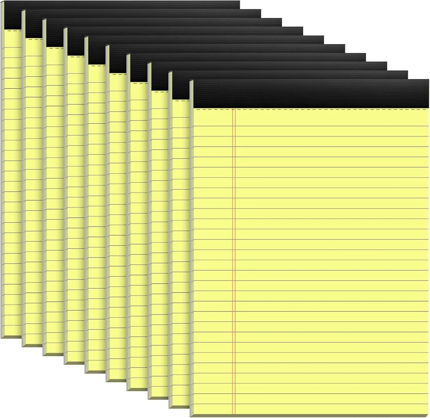10 Pack Yellow Legal Pads 8.5x11 Wide Ruled Yellow Notepad 8.5x11 Note Pads | 28 Lines Wide Ruled Double-Sided Printing Yellow Notepads 30 Sheets/Pad Letter Size Writing Pads 70gsm Universal Writing Pad