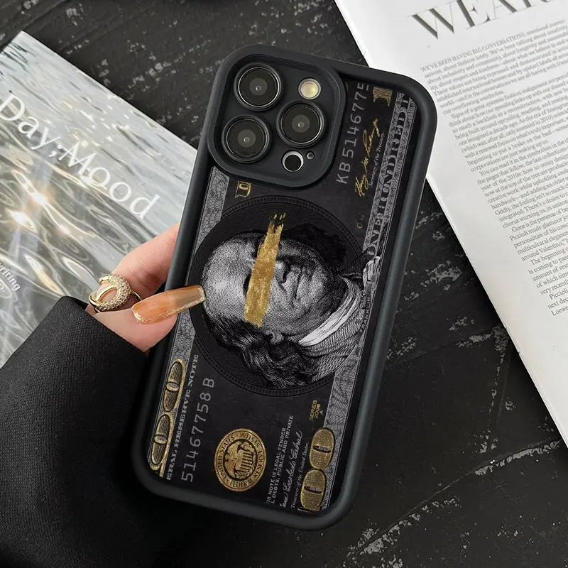 Creative Money Pattern Smartphone Case - TPU Soft Silicone, Full Protection, Shockproof for iPhone 17 17e 16 15 Pro Max 14 13 12 11 X Plus Air, Handheld Cellphone Devices Accessory, Casing
