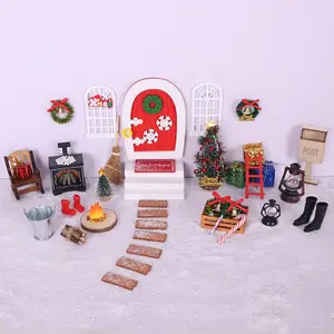 Set of 40 Christmas Mini Scenes, New Dollhouse Christmas Doorway Set, Realistic Snow Scene Accessories, Perfect Holiday Decorations