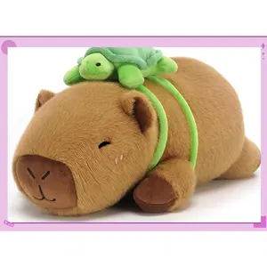 Weighted Stuffed Animals Capybara Plush, Weighted Capybara Stuffed Animals with Turtle Backpack, Soft Pillow Toy for Kids Adults, Valentines Gifts, Birthday Presents 13.8 Inch, 1.7 Lbs(Gag Toys & Practical Jokes)(Gag Toys & Practical Jokes)