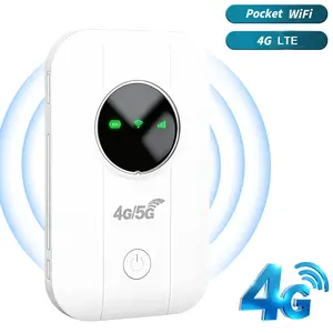 4G LTE Portable WiFi Hotspot, 3000mahPocket Mobile WiFi with SIM Slot, 300Mbps Travel Router, Connects Up to 10 Devices，Lightweight Portable Design，Perfect for Travel, Renters, Business