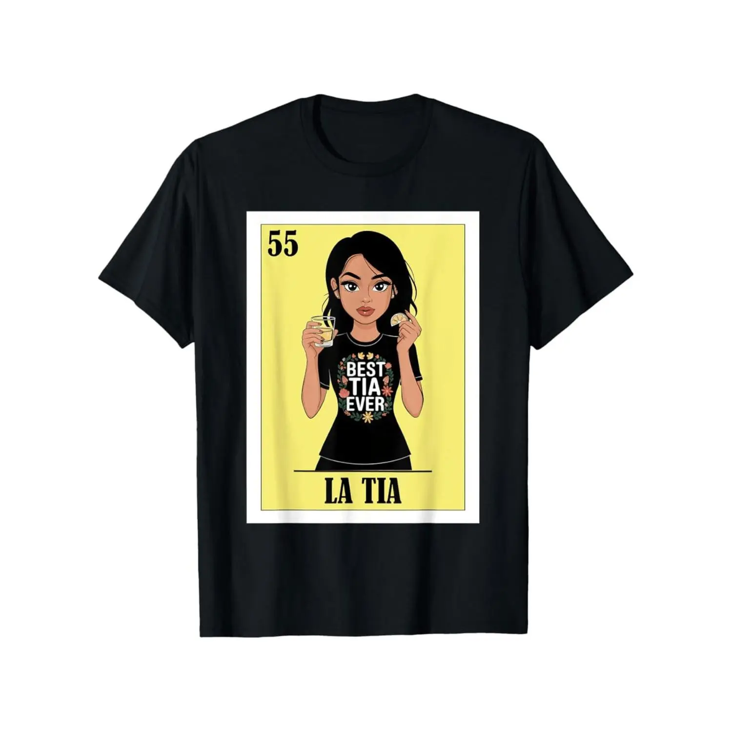 Men's Cotton Short-Sleeve Round Neck Fitted T-Shirt - Latina Heritage Celebratory Tia Ever Design, Breathable, Comfy Everyday Piece, Family-Casual Style, Multiple Sizes