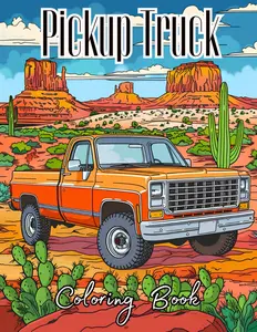 Pickup Truck Coloring Book: 65 Coloring Pages of Pickup Trucks from 1980s and 1990s