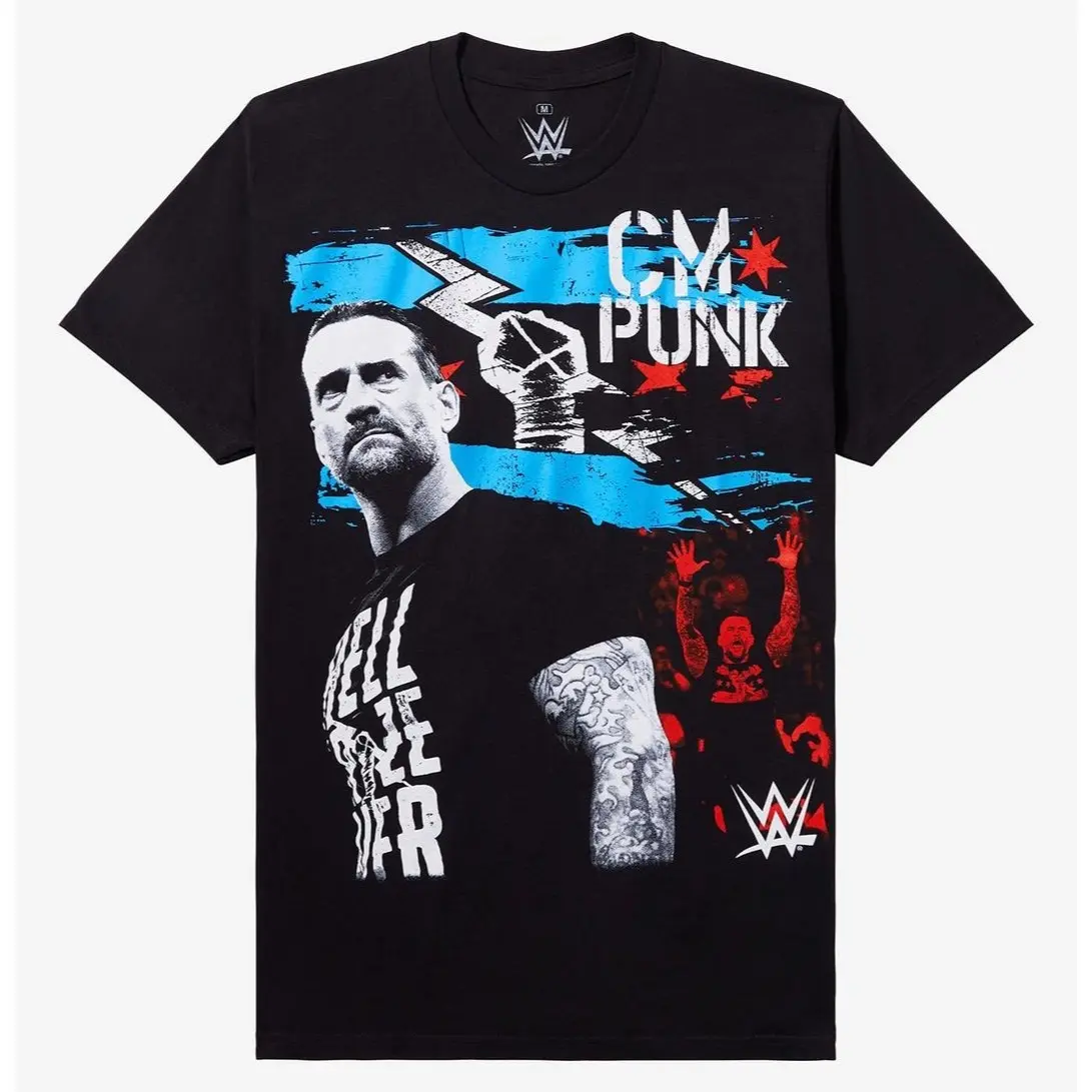 WWE CM Punk Jumbo Print T-Shirt, Graphic tees, Streetwear, Men gifts, Short sleeve, T Shirt for Men, cotton, Top, Menswear