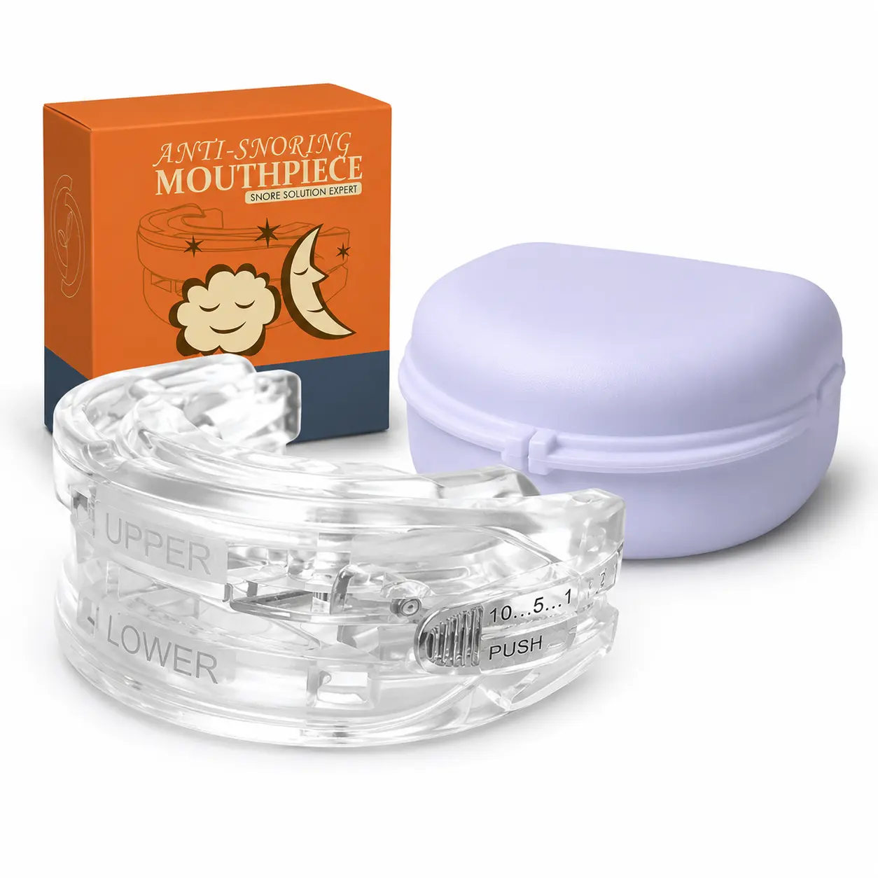 Adjustable anti-snoring mouthpiece for adults; features a custom-fit, reusable design. Lightweight Healthcare