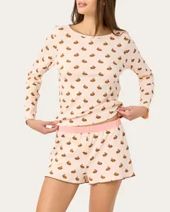 Ellie Shortie PJ Set in Chocolate Bunny