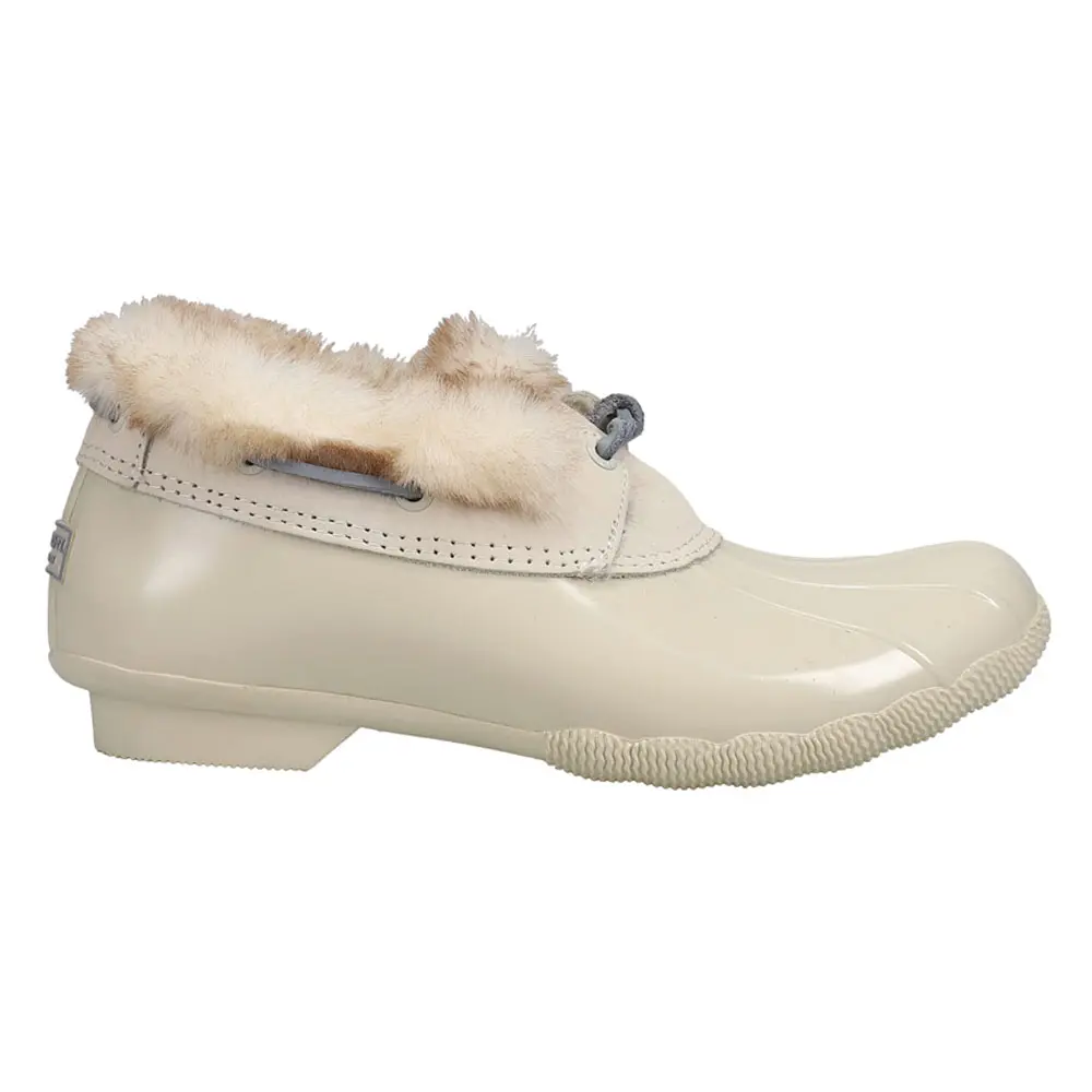 Sperry Womens Saltwater 1-Eye Duck Casual Boots Ankle Low Heel 1-2" - Off White