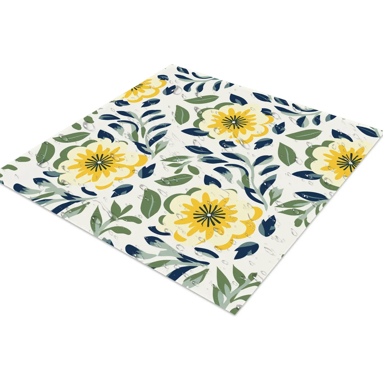 6/20 Pieces Enhanced Adhesive Thickened Matte Peel-and-Stick PVC Floor Stickers, Waterproof and Moisture-Proof Yellow Floral Tile Decals, Backsplash Stickers for Home Renovation - Perfect for DIY Decoration of Kitchens, Bathrooms and Laundry Rooms