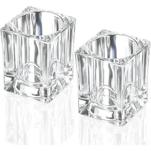 2PCS Clear Acrylic Rhombus Toothpick Dispenser, Portable Decorative Toothpick & Cocktail Pick Holder Box for Table Kitchen Home Restaurant Party