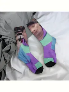 1 Pair Hip Hop Vintage john pork is calling 1 Crazy Men's compression Socks Unisex Harajuku Pattern Printed Funny Novelty Happy Crew Sock