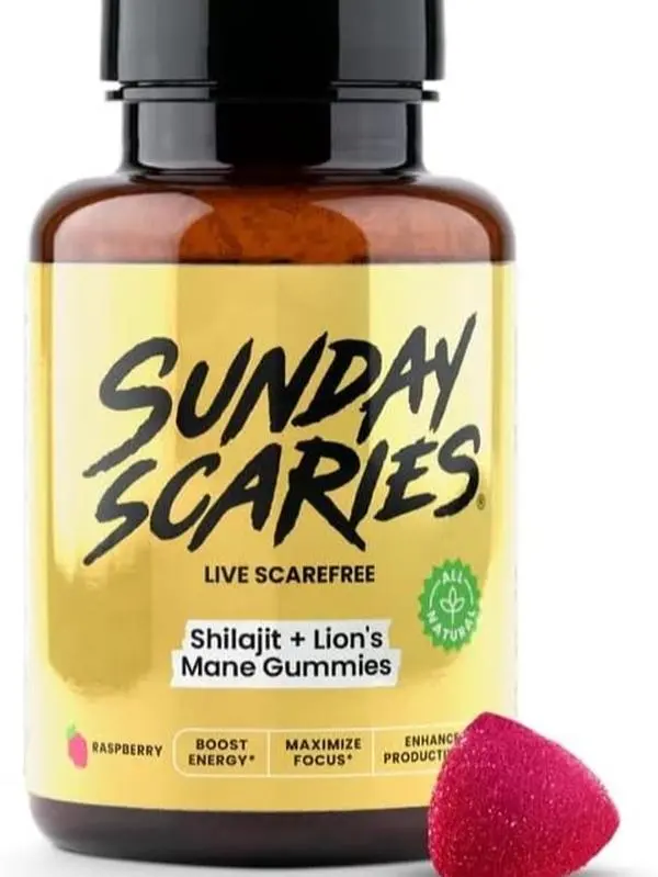 Sunday Scaries 2-in-1 Shilajit Gummies | 300mg Shilajit + 500mg Lion's Mane Extracts | Highly Rated for Energy & Flow-State Focus | All-Natural,...