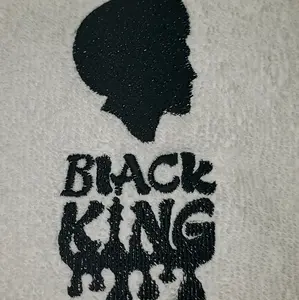 black king custom embroidered design on towels