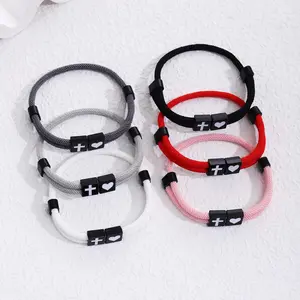 Milanese rope love cross adjustable hand-woven couple bracelet men and women daily wear graduation gift