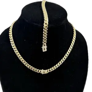 Set Bracelet + necklace Monaco 8mm gold plated 14k
