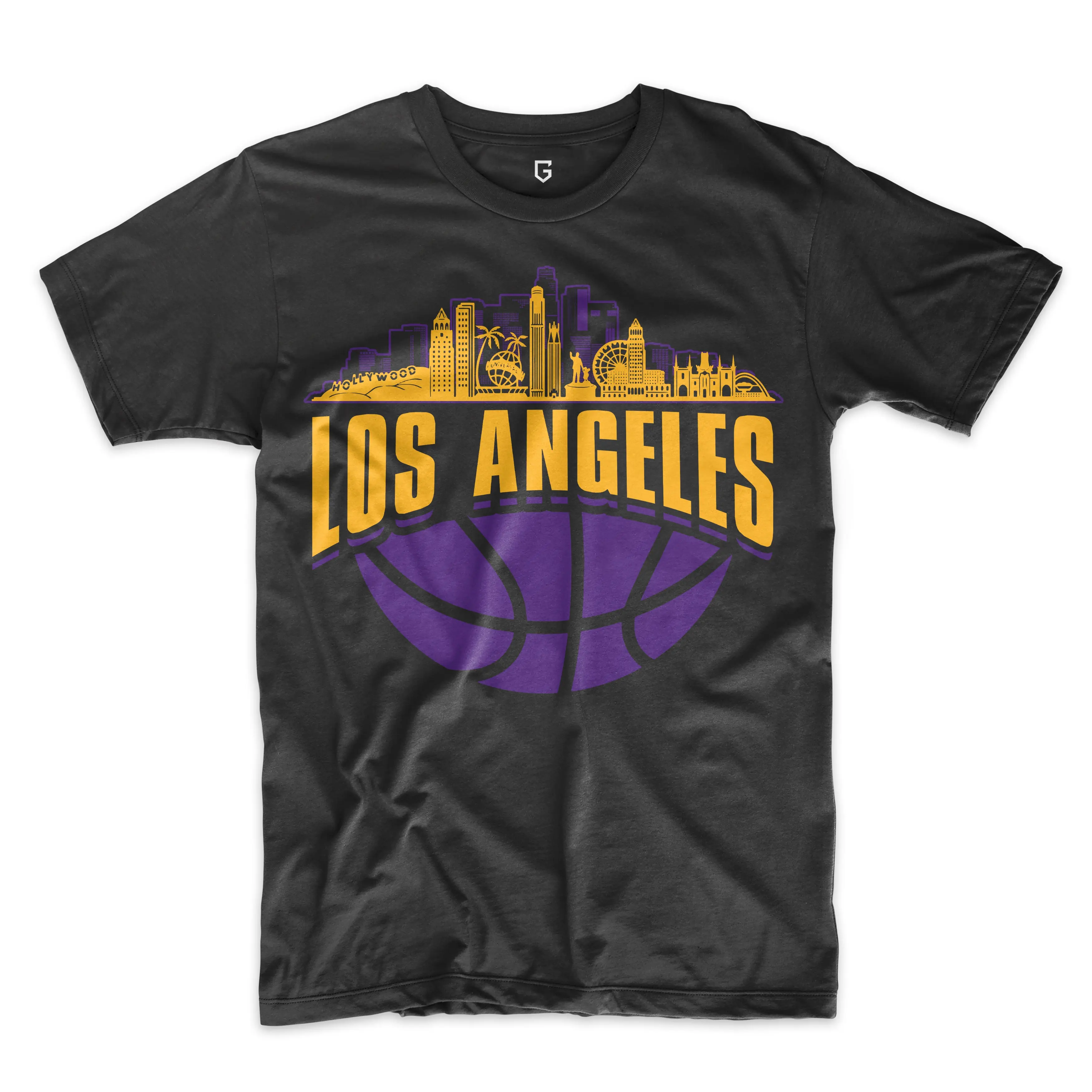 Los Angeles Lakers Basketball Skyline Men's T-Shirt Los Angeles Lakers Basketball Skyline Men's T-Shirt