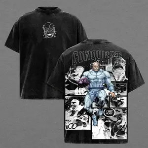 Conquest Invincible Vintage Washed T-Shirt – Oversized Heavy Cotton Viltrumite Villain Comic Streetwear Graphic Tee