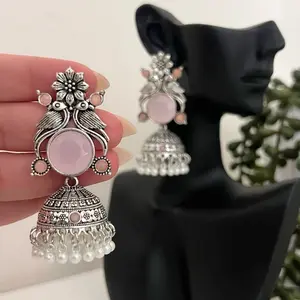 Silver Versatile Jhumkay with Pearl Details