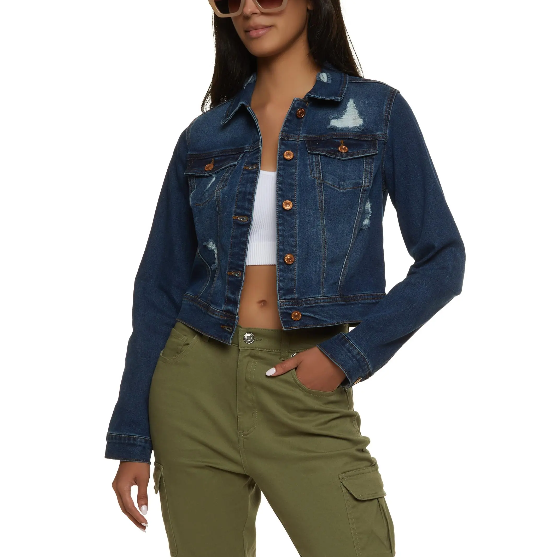 WAX Distressed Denim Jacket