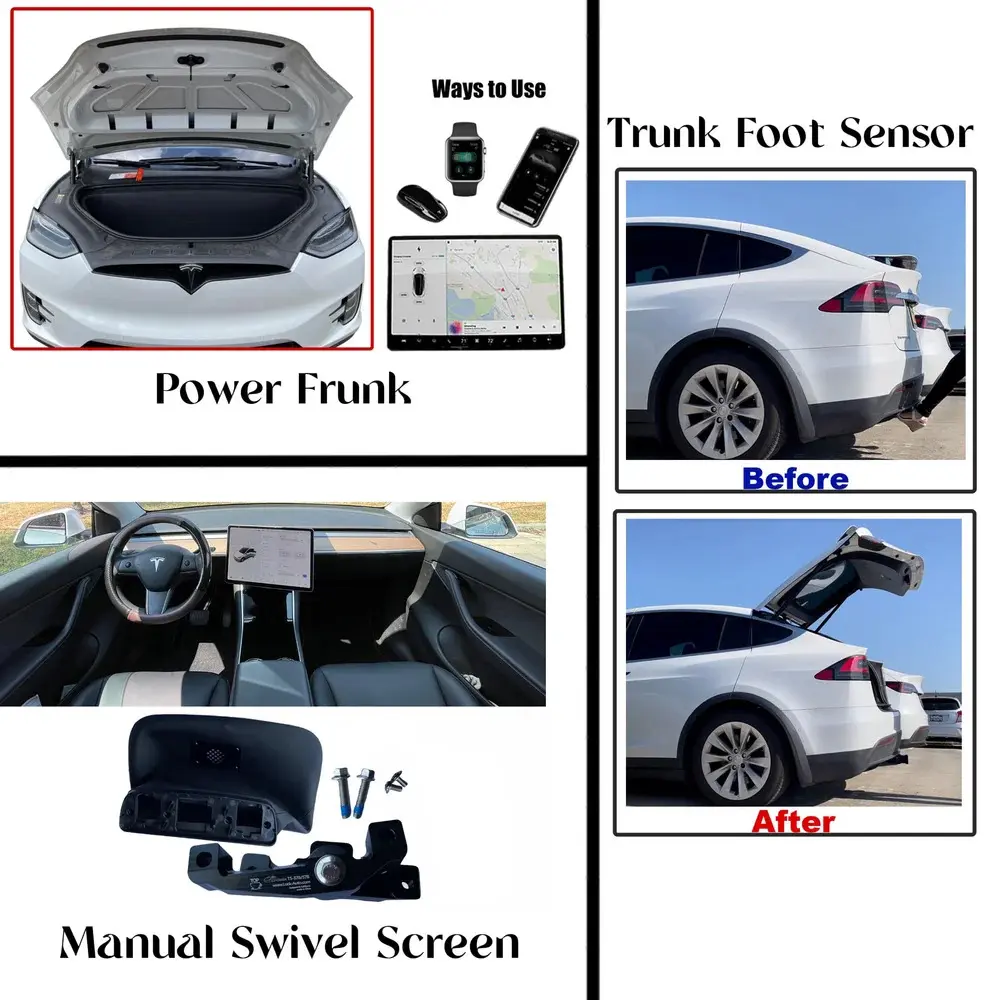 Package Combo A - power frunk + trunk Foot sensor + Manual Swivel Screen for Model Y/3 2020-2026