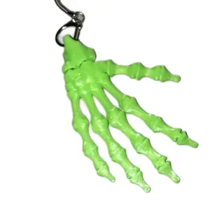 Glow-in-the-dark Skeleton Keychain - Green Neon Color with Unique Design and Key Ring Feature
