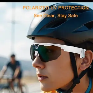 Sports Smart Sunglasses, with 8MP HD Anti-Shake Camera Bluetooth Cycling Glasses with 1200P Video Recording, Open Ear Music Speakers, Voice Assistant, AI Translation Image Recognition/Conversation Multifunctional Smart Glasses for Running & Outdoor