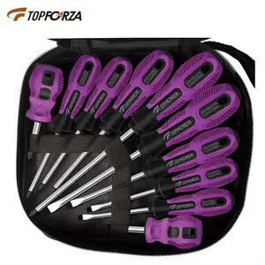 10pcs Magnetic Screwdriver Set,5 Phillips And 5 Flat Head Screwdriver Non-Slip Hand Tool For Repair Improvement Craft