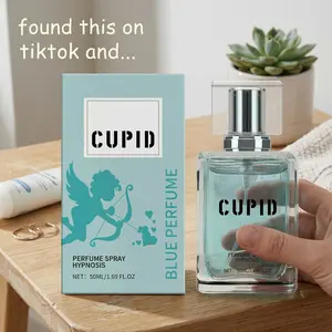 Cupid Blue Cologne Spray - Fresh Citrus & Amber Fragrance, Long-Lasting Portable Perfume Mist sweet daily