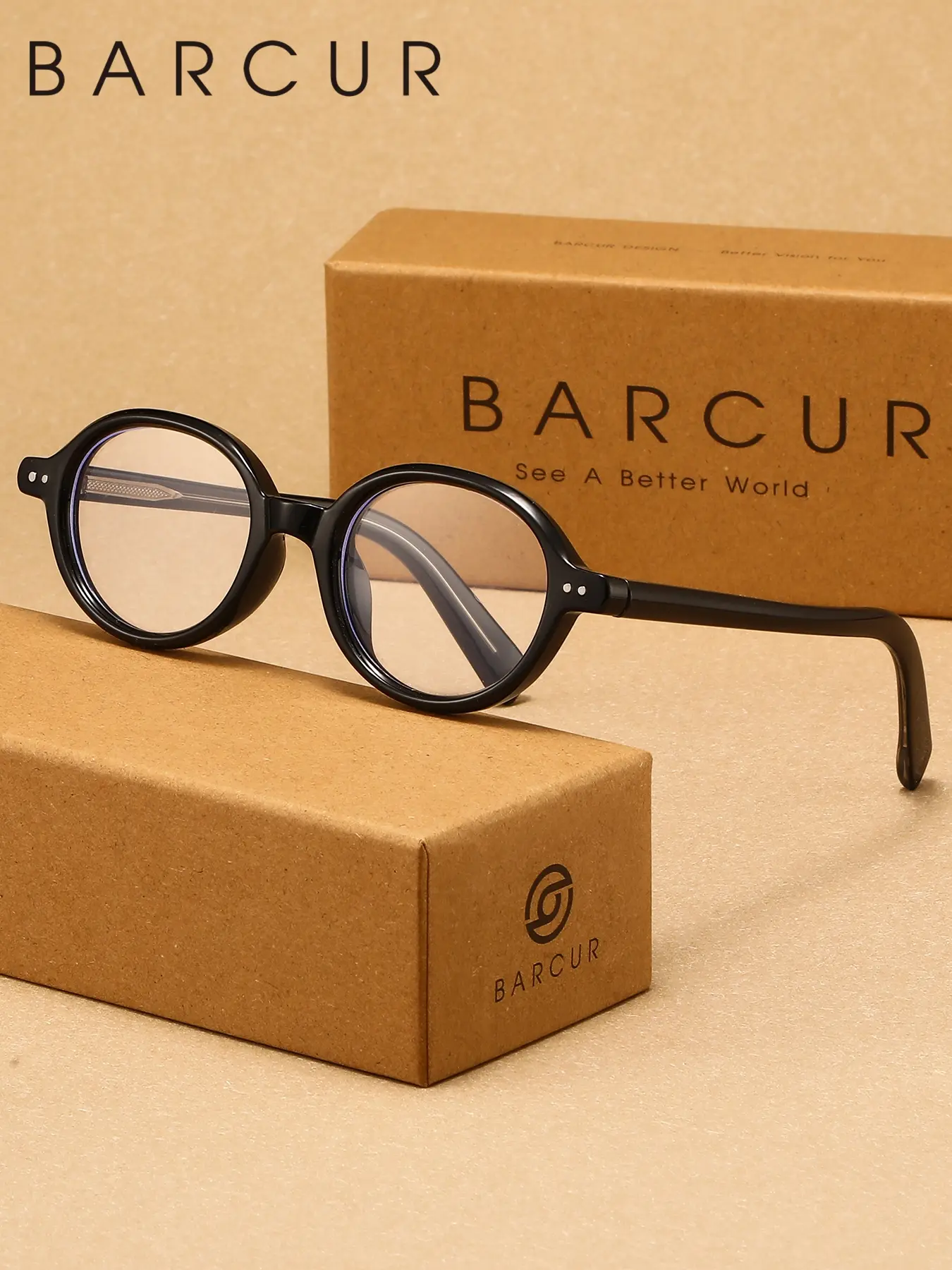 BARCUR Round Frame Lightweight PC Men's Blue Light Blocking Glasses, Fashion Full Rim Design, Smooth Comfortable Fit, Perfect Gift Choice, All Seasons Glasses, Eyeglass Frames