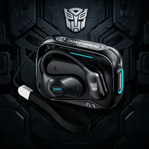 TRANSFORMERS TF-T77 TWS Bluetooth Electronic Travel Earbuds, Open Ear-Hook Non-In-Ear Headphones, Wireless Sport Headset with ENC, Smart Voice Assistant for Gaming, Gym Use earphones