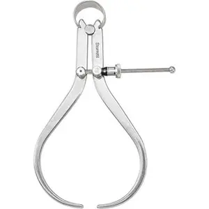 Starrett Polished Steel Outside Caliper - Flat Leg, Quick Nut Adjustment, Spring Joint, 6" (150mm) Maximum Measurement