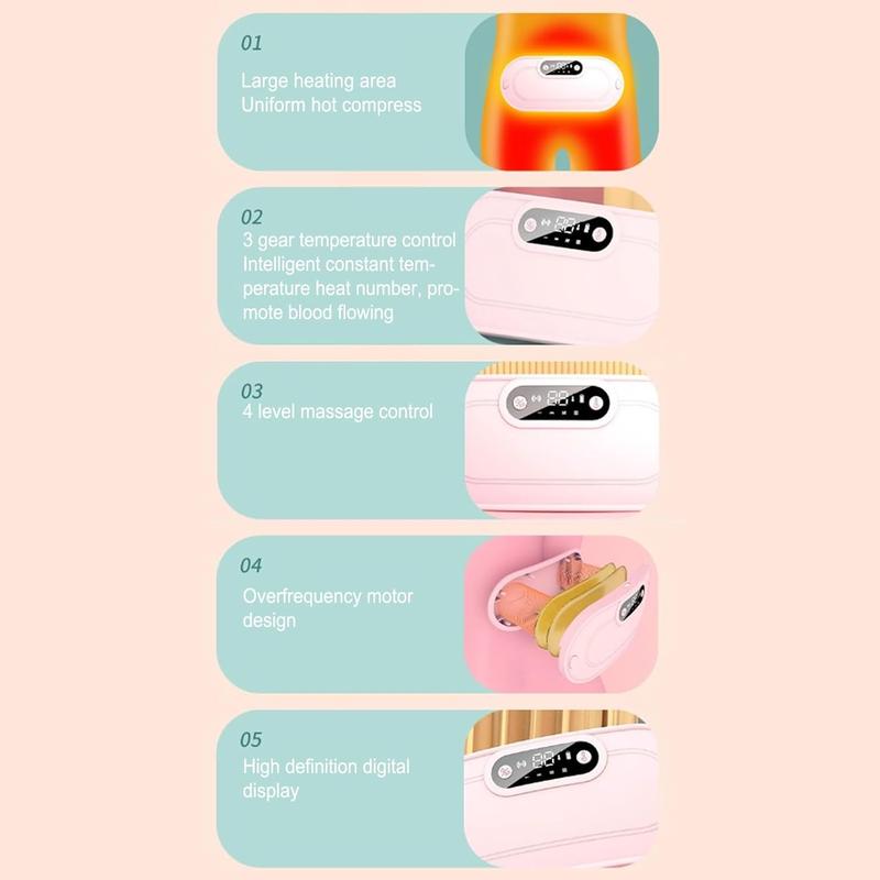 Portable Heating Pad, Heating Pads Automatic Shut Off Belly Wrap Adjustable Belt Pad Comfort Pink