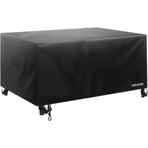 VEVOR Patio Furniture Cover, 420D Heavy Duty Waterproof Outdoor Dining Table and Chairs Cover, Large Rectangular Patio Table Covers with Air Vent for All Weather, 98Lx 78Wx 32H inch, Black