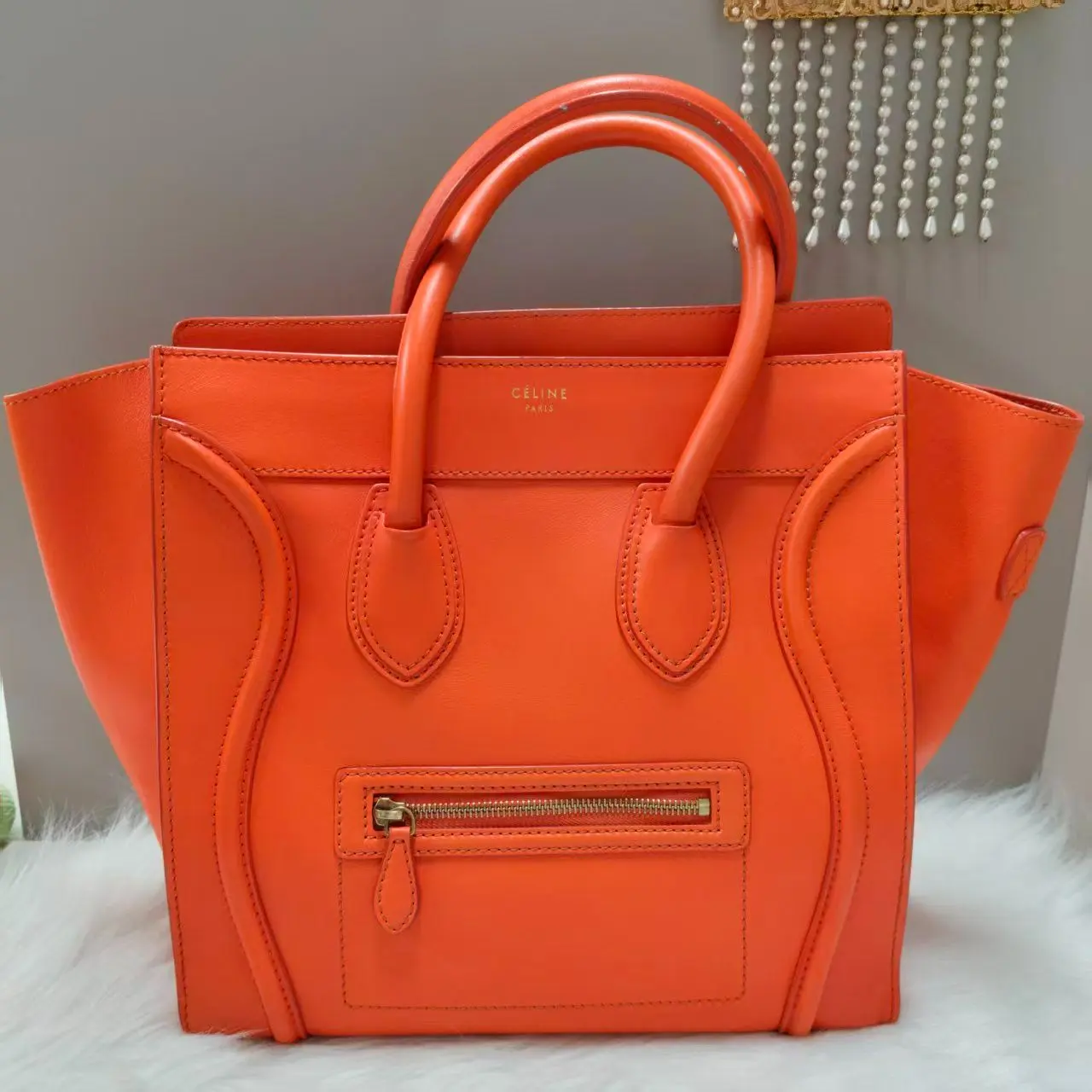 Pre-owned Celine Cowhide Clutches & Wristlets Celine#/Top Handle Bags/SSB1718006