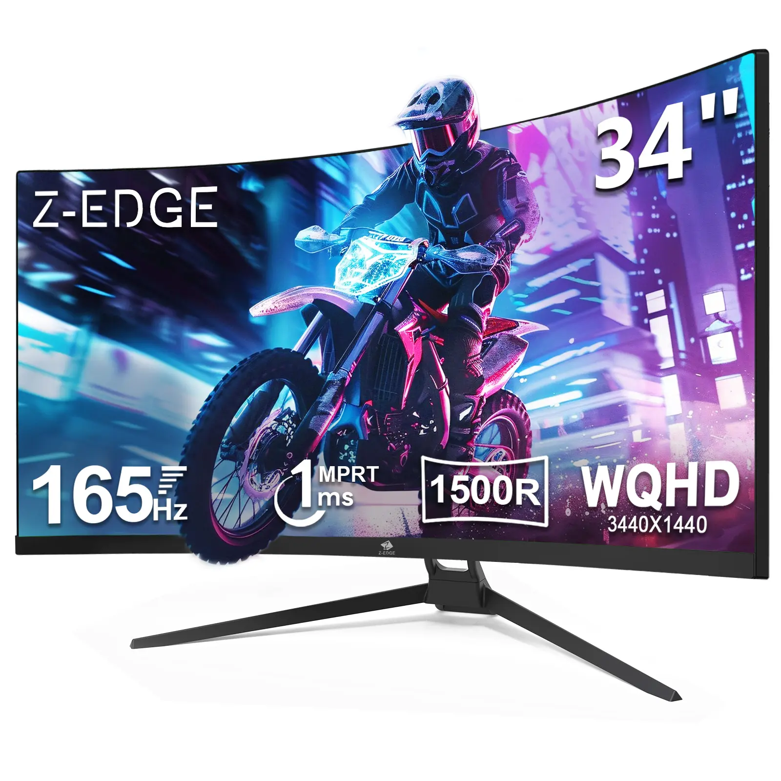 Z-EDGE 34" Ultrawide 2K Gaming Monitor 165Hz Refresh Rate 1ms response time  178° Viewing Angle FreeSync Technology lg ultrawide monitor