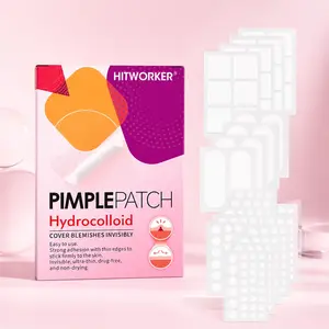 Hitworker Pimple Patches, Hydrocolloid Acne Patches for Face, 3 Sizes, Ultra-Thin Invisible Spot Stickers, Strong Adhesion, Drug-Free