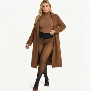 Plus Size High Waist Tights - Super Stretchy Sheer Pantyhose for Curvy Women (Tummy Control)