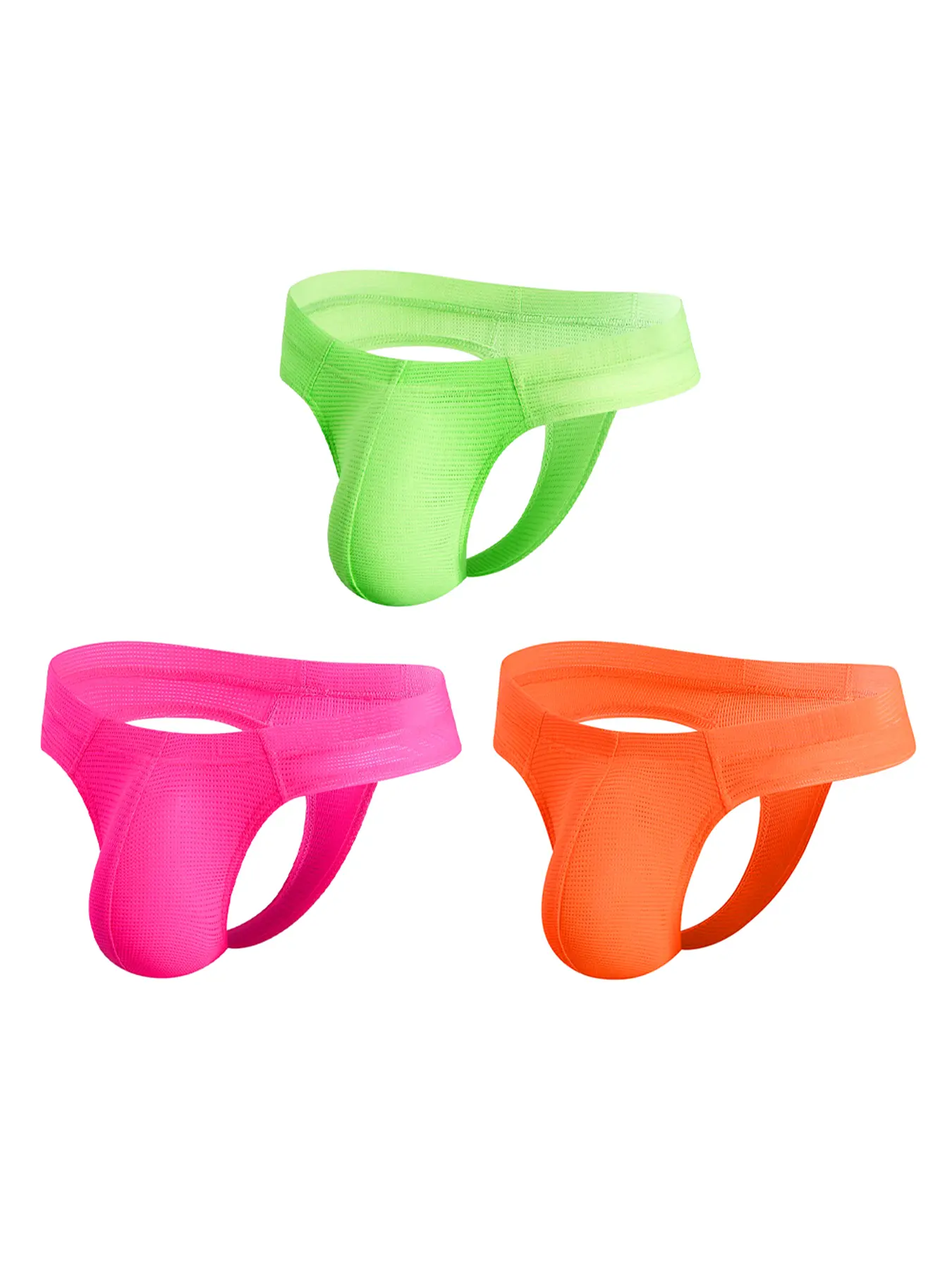 Men's Mesh Jockstrap Thongs Low Waist Hip Raise G-Strings Underwear Hollow Design Comfortable & Sexy for Sports Unique Fashionable Style