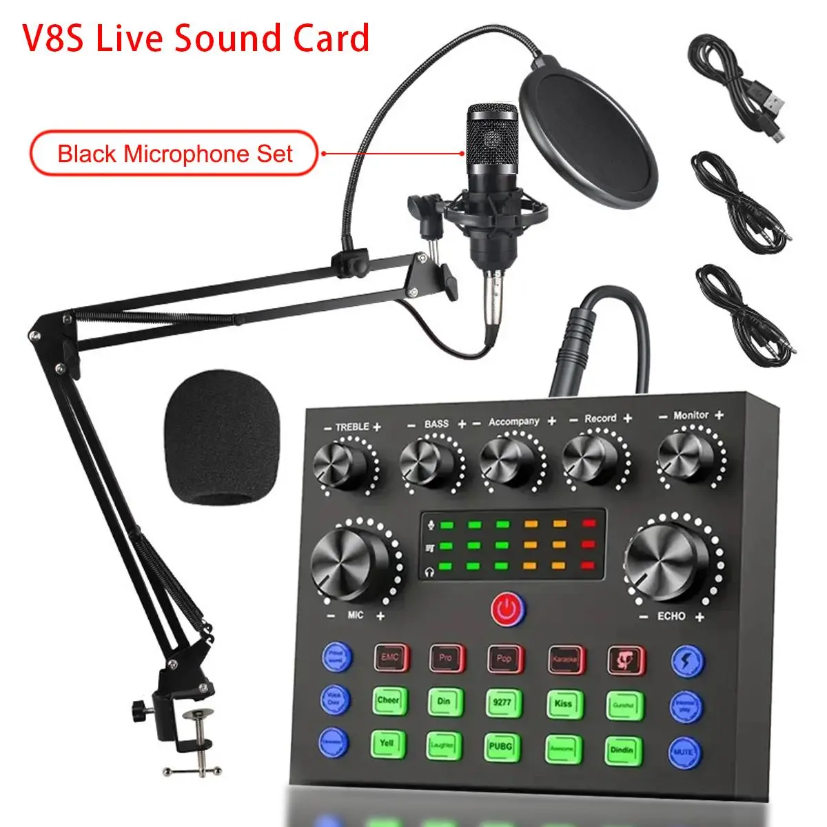 V8S with black microphone set