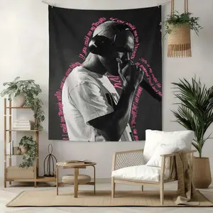 Franks-Oceans Art Franks-Oceansart 90.55-59.06inch Patterned Tapestry Made of Peach Skin Velvet, Trendy for The New Year 2026, Durable, Wrinkle-Resistant, And Soft Wall Art, Portable for Cheering, Suitable As a Photo Backdrop, for Dorms, Bedrooms