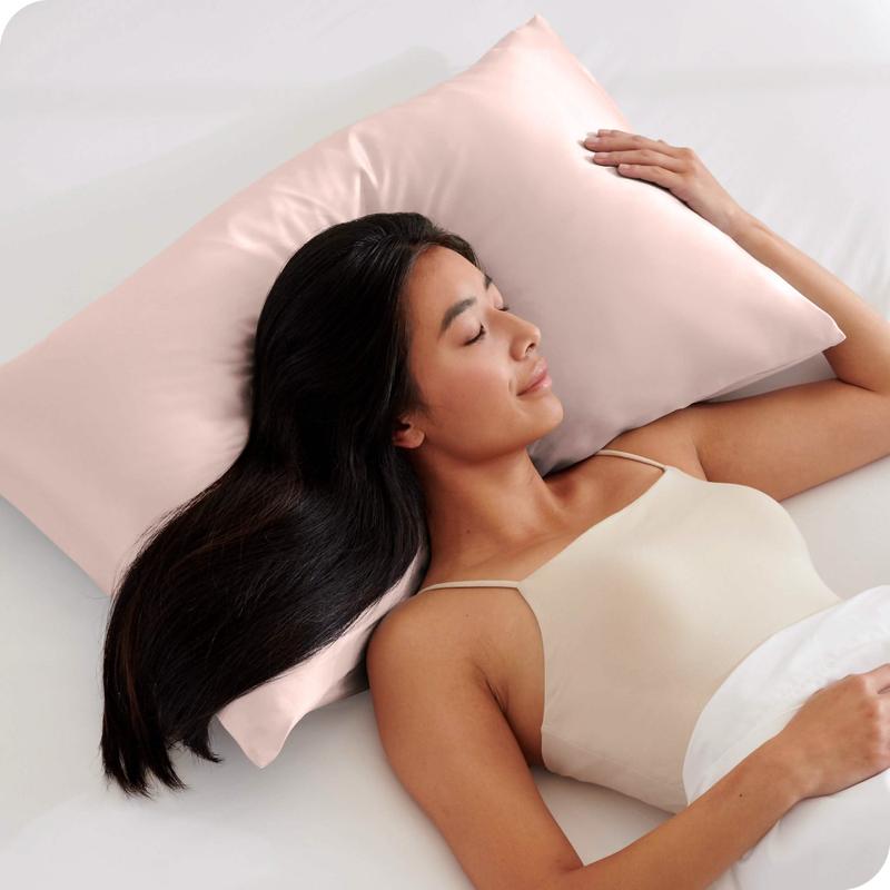 Bare Home Satin Pillowcase Set Zipper Closure