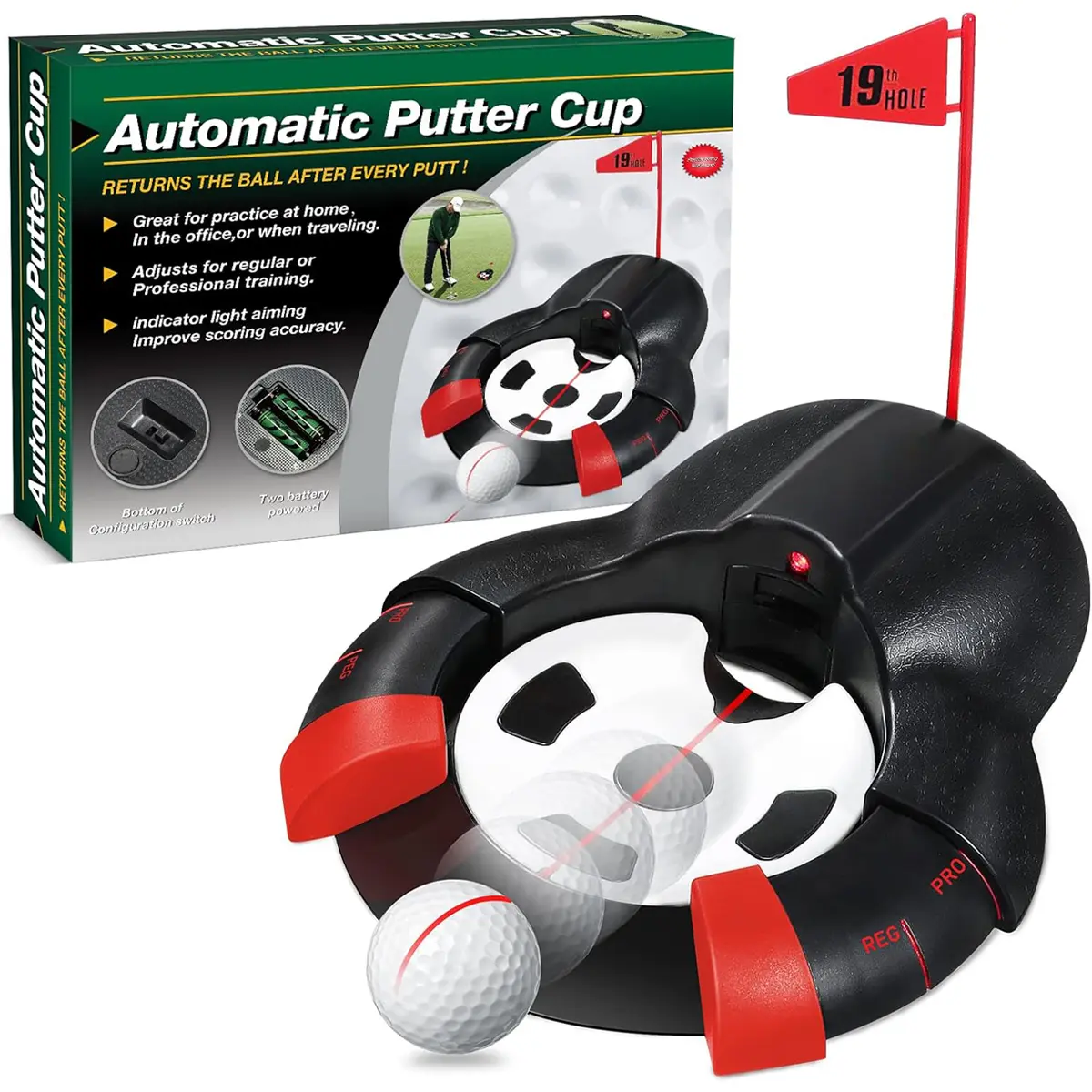 Golf Putter Training Aids, Automatic Return Machine with Laser Putting ...