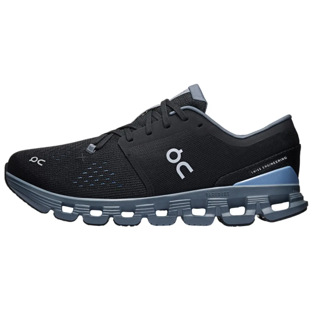 ON Cloud X 4 'Black Chambray' CloudTec™ Narrow Fit Lace-Up Responsive Athletic Running Shoes - Breathable, Lightweight Workout Sneakers for Sports, Daily Wear (US M 10.5)