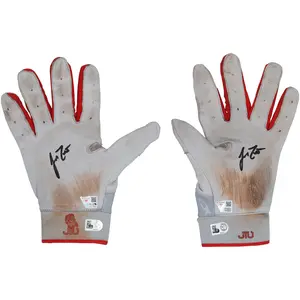 J.T. Realmuto Philadelphia Phillies Autographed Game-Used Gray Nike Batting Gloves from the 2025 MLB Season - NF70450499-500 - Fanatics Authentic Certified