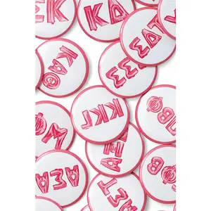 Balloon Greek Letters Sorority Button