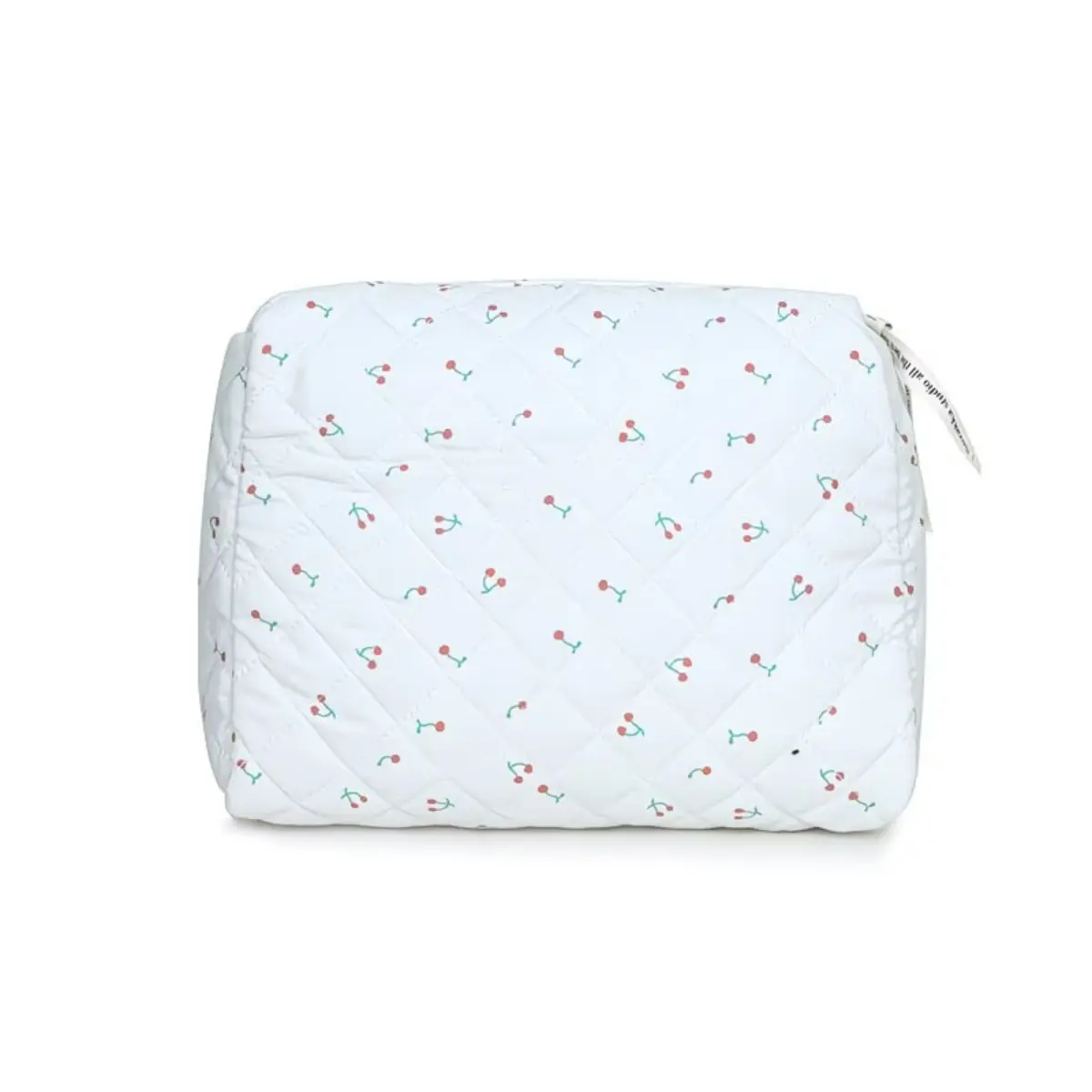 Cotton Quilted Makeup Bag for Women, Large Travel Coquette Cosmetic Bag, Aesthetic Cute Floral Toiletry Skincare Organizer (Floral Style),Toiletry Pouch for Women Teen Girls,Cosmetic Bag for Women