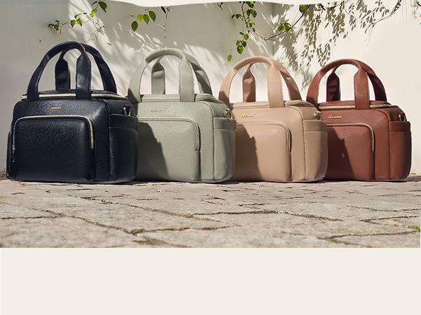 LOVEVOOK Insulated Lunch Bag for Women, PU leather Lunch Box with Shoulder Strap, Wide Opening Adult Large Lunch bags for Work Picnic Beach Family Camping Outdoor Teacher LOVEVOOK Insulated Lunch Bag for Women, PU leather Lunch Box with Shoulder Strap, Wide Opening Adult Large Lunch bags for Work Picnic Beach Family Camping Outdoor Teacher
